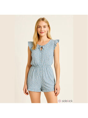 Girls Epic Threads Romper M Blue Pink Floral